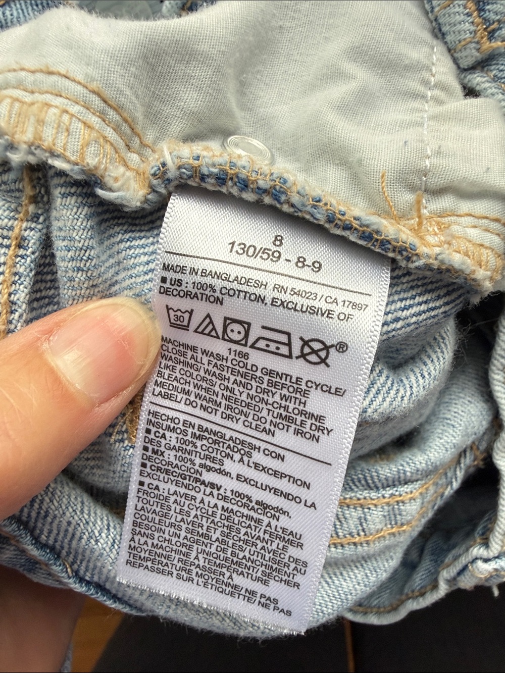 Old Navy Girls 8 Star Distressed Denim Shorts Frayed Hem Adjustable Waist - Picture 3 of 7